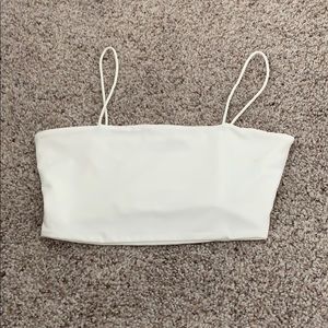 White strappy crop top